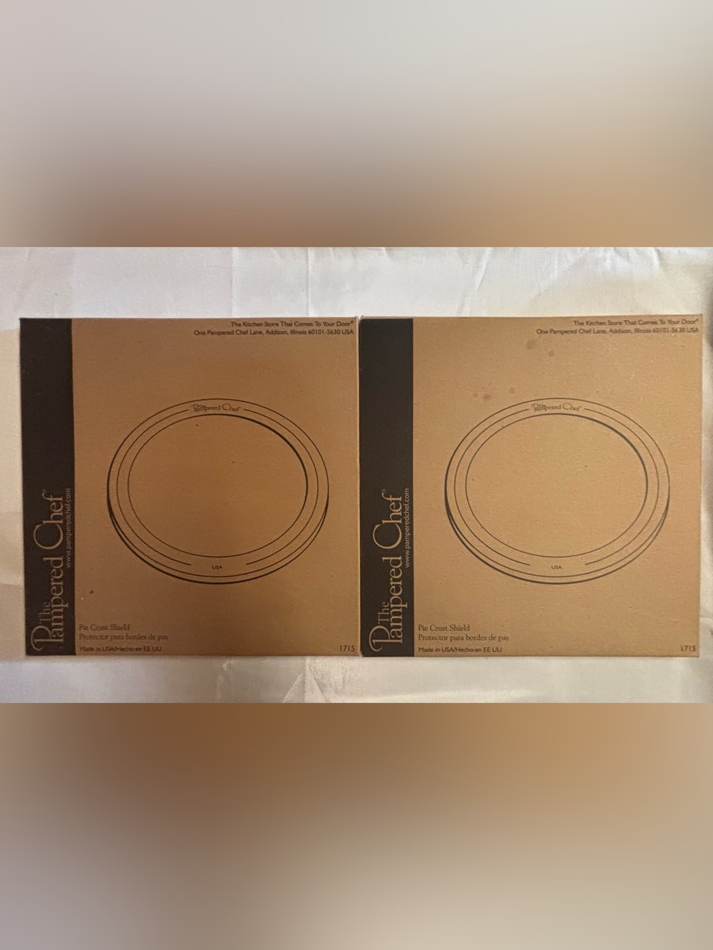 The Pampered Chef Set Of 2 Pie Crust Shield Item #1715 RETIRED NEW